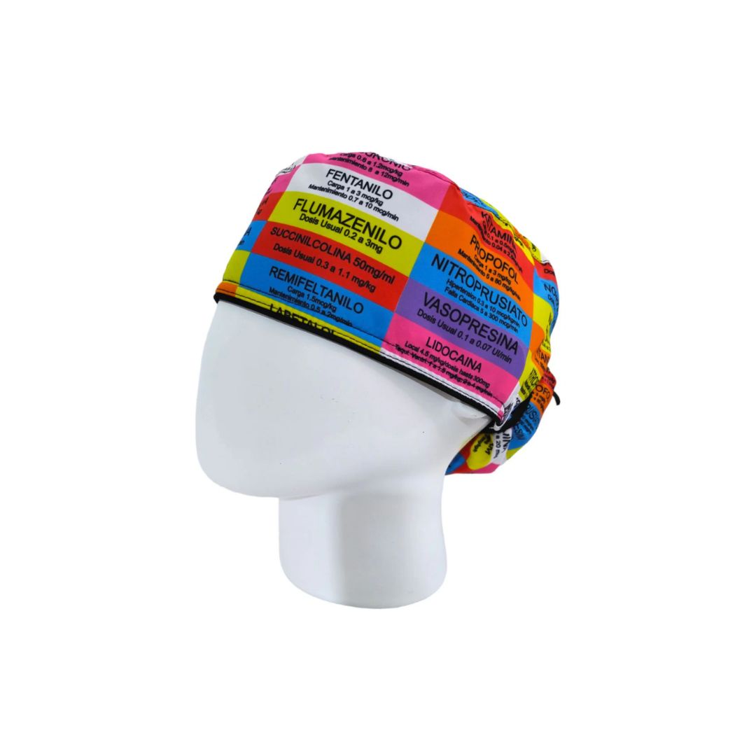 Gorro Quirúrgico Mujer Farmacología Multicolor