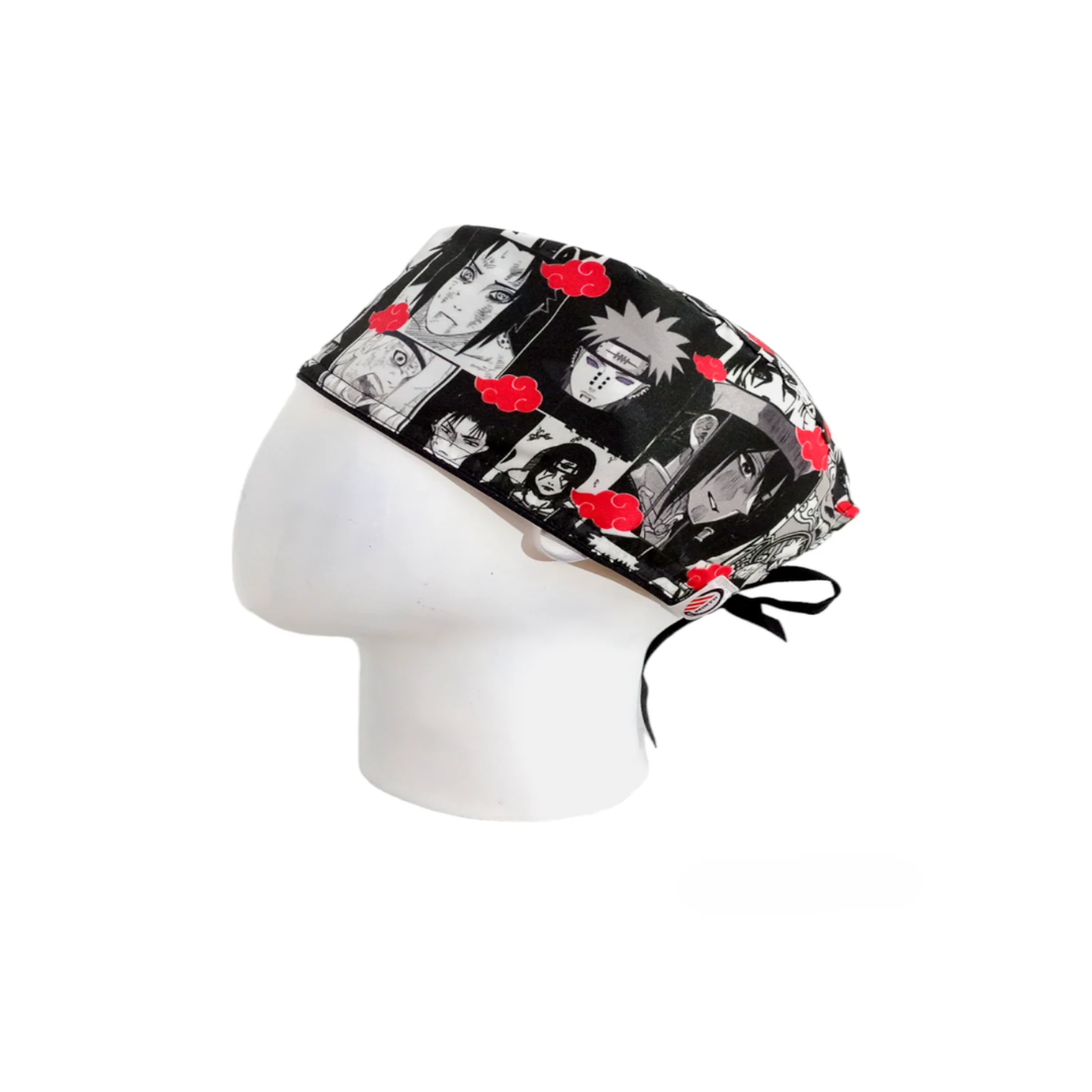 Gorro Quirúrgico Hombre Naruto Akatsuki Black