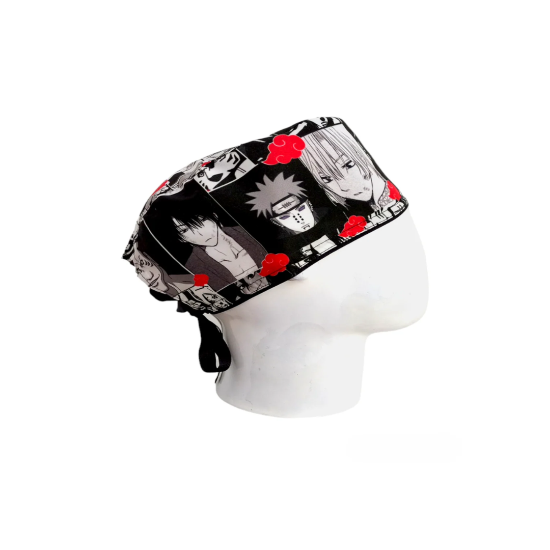 Gorro Quirúrgico Hombre Naruto Akatsuki Black