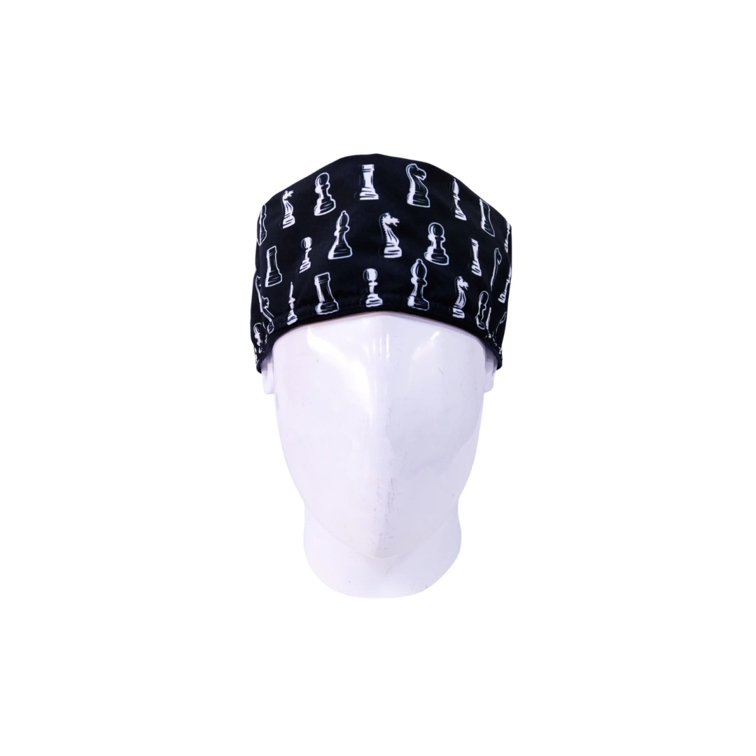 Gorro Quirúrgico Hombre Chess Pattern Black