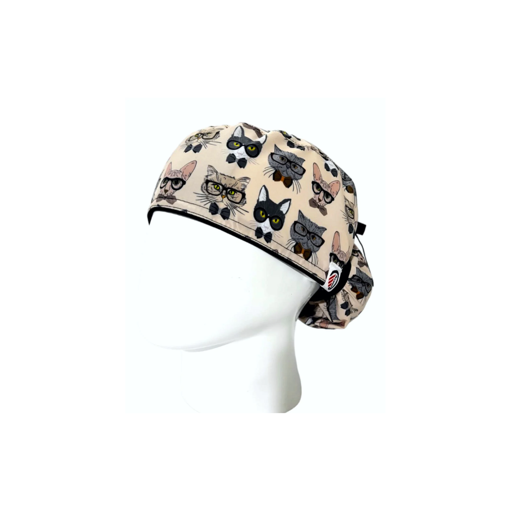 Gorro Quirúrgico Mujer Gatos Gafas