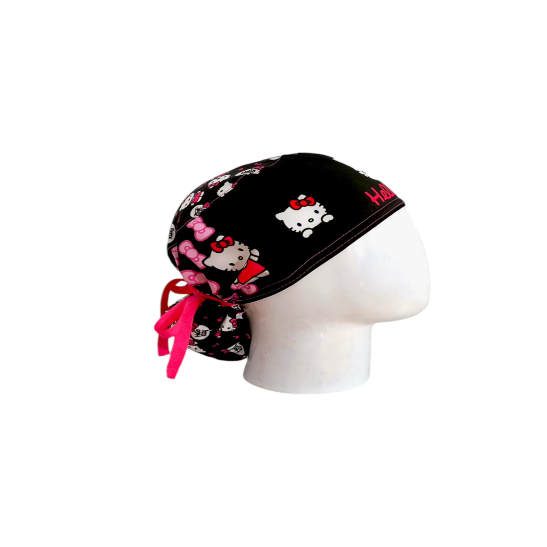 Gorro Quirúrgico Mujer Hello Kitty Black
