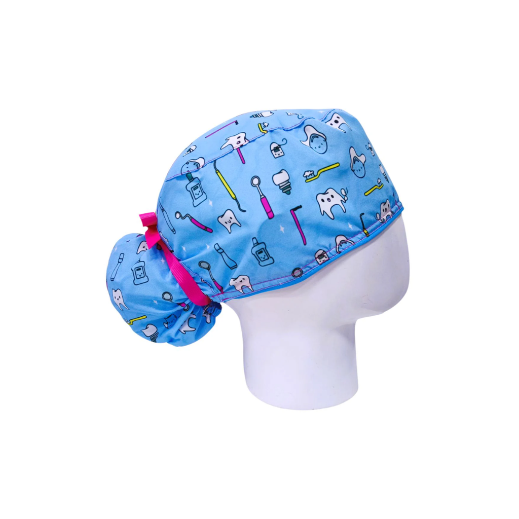 Gorro Quirúrgico Mujer Odontología Cute Azul