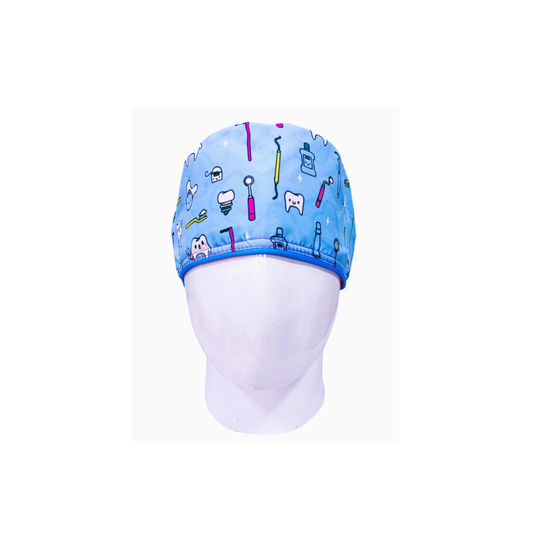 Gorro Quirúrgico Mujer Odontología Cute Azul