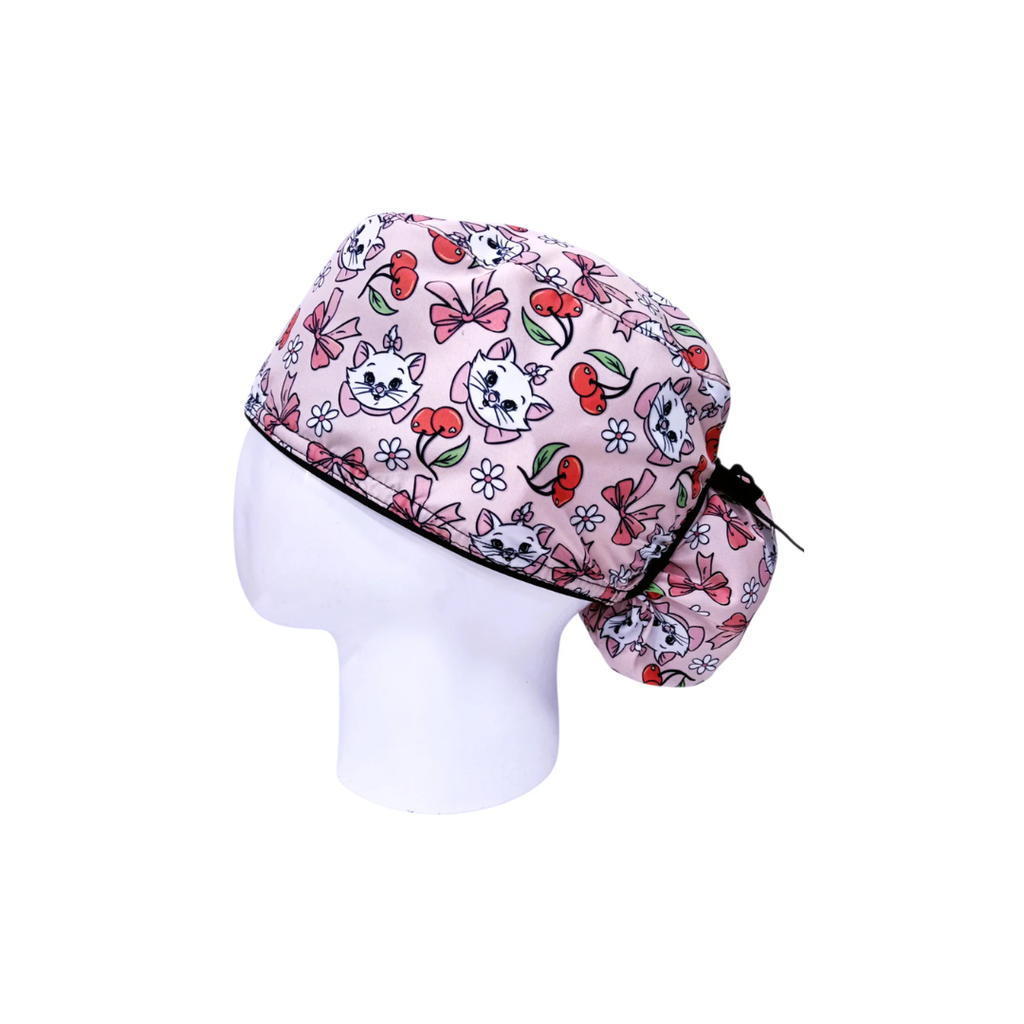 Gorro Quirúrgico Mujer Cats & Cherries Rosa