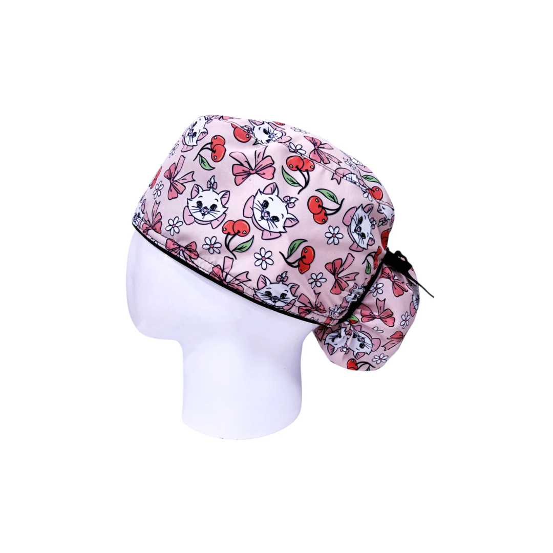 Gorro Quirúrgico Mujer Cats & Cherries Rosa