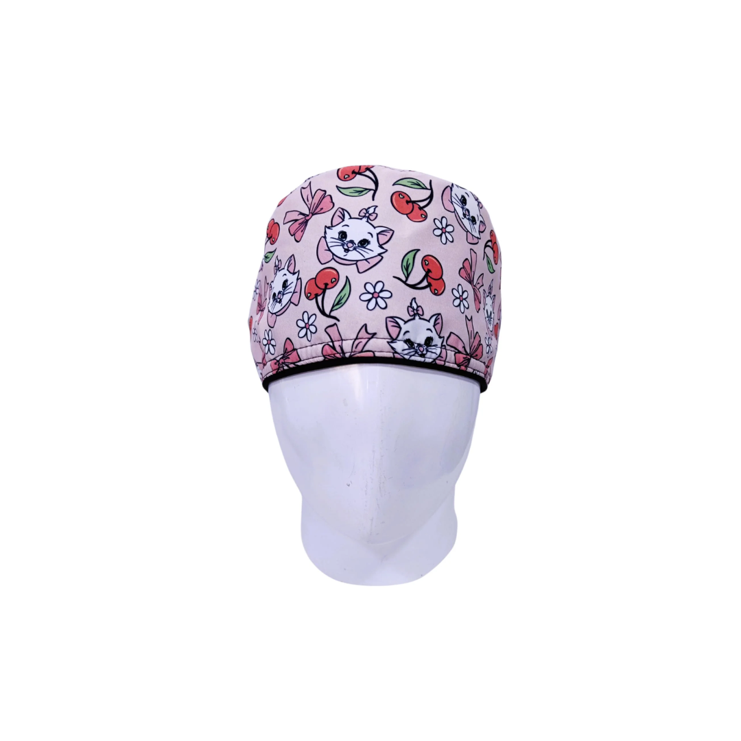 Gorro Quirúrgico Mujer Cats & Cherries Rosa