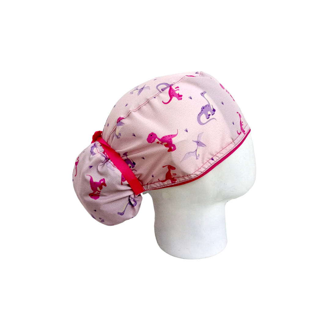 Gorro Quirúrgico Mujer Dino Cute Rosa