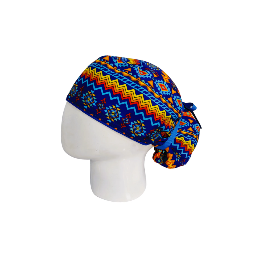 Gorro Quirúrgico Mujer Tribal Colors Blue