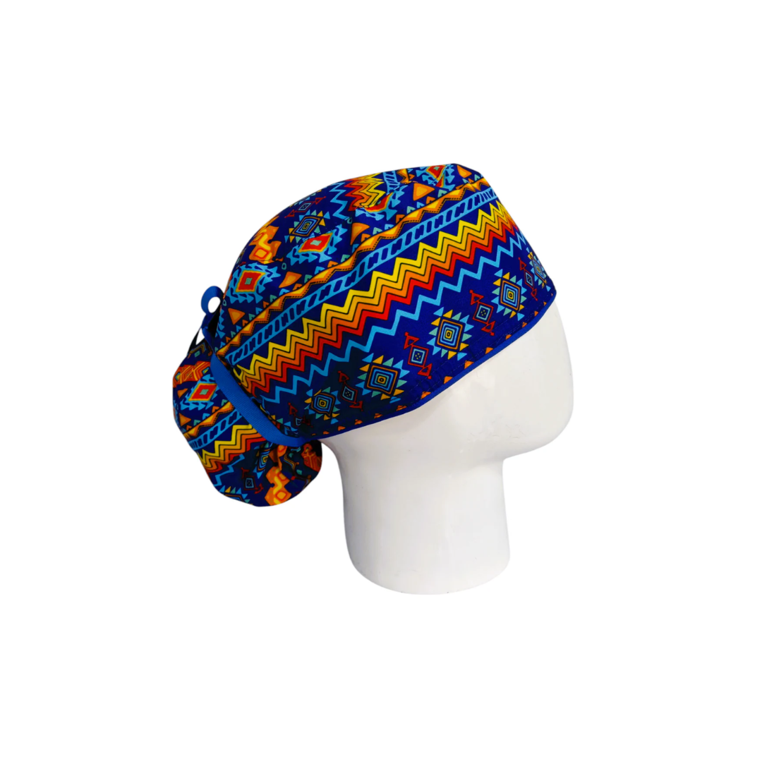 Gorro Quirúrgico Mujer Tribal Colors Blue