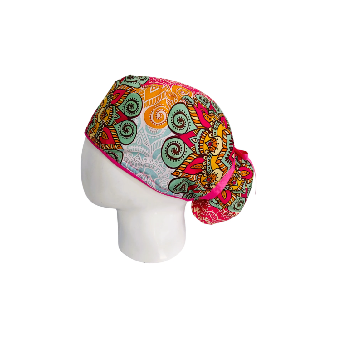 Gorro Quirúrgico Mujer Mandala Boho Multicolor
