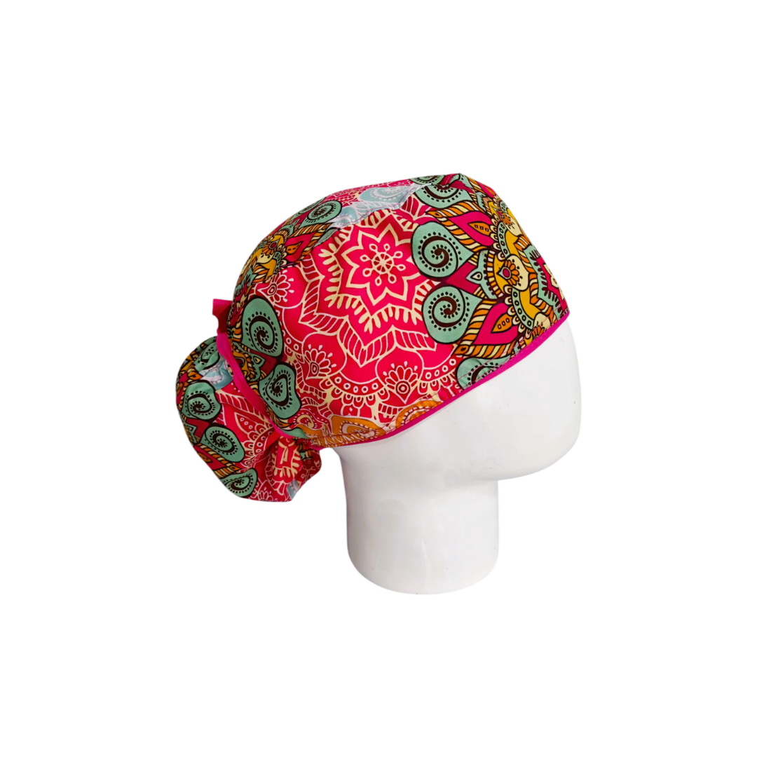 Gorro Quirúrgico Mujer Mandala Boho Multicolor
