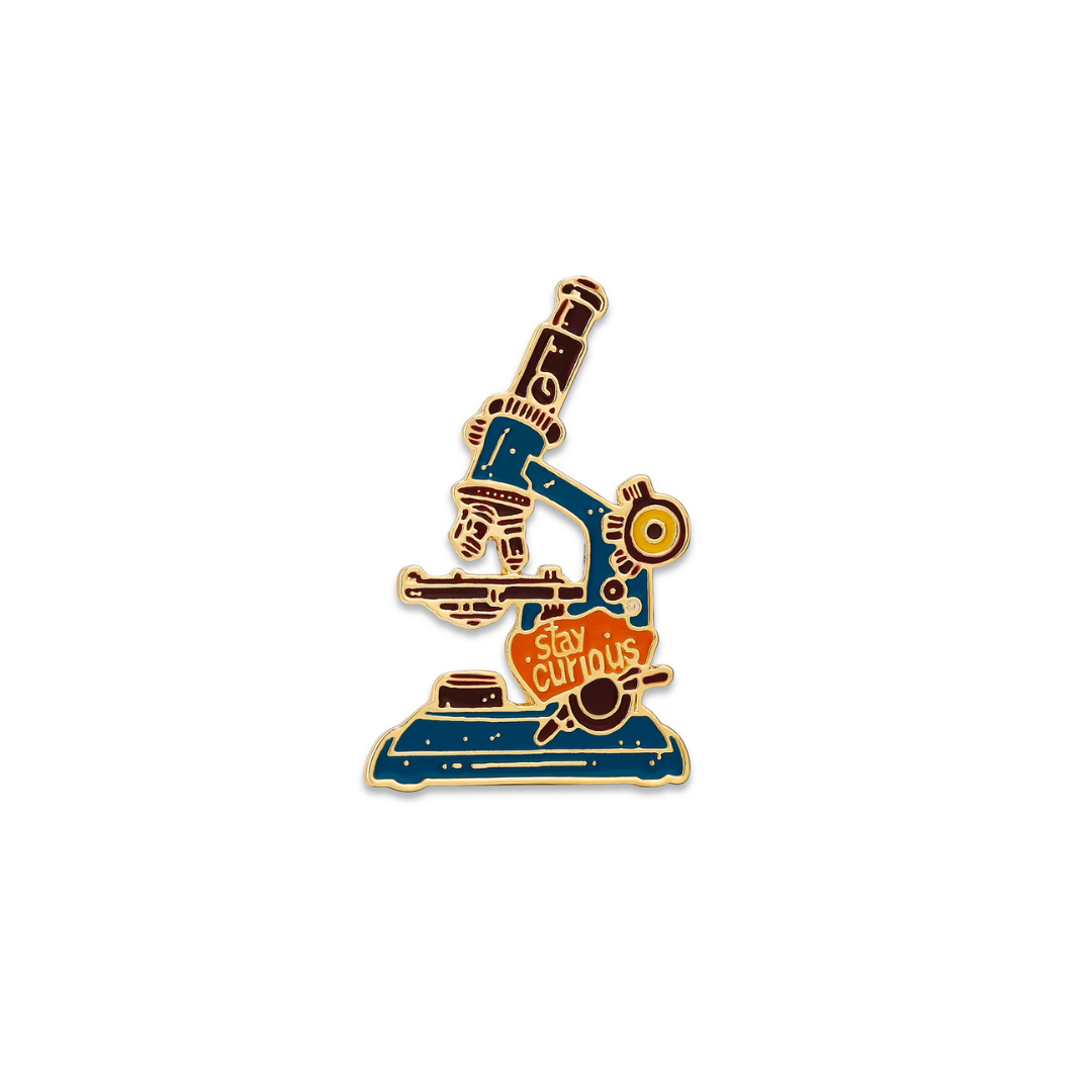 Pin Metálico Stay Curious Microscopio