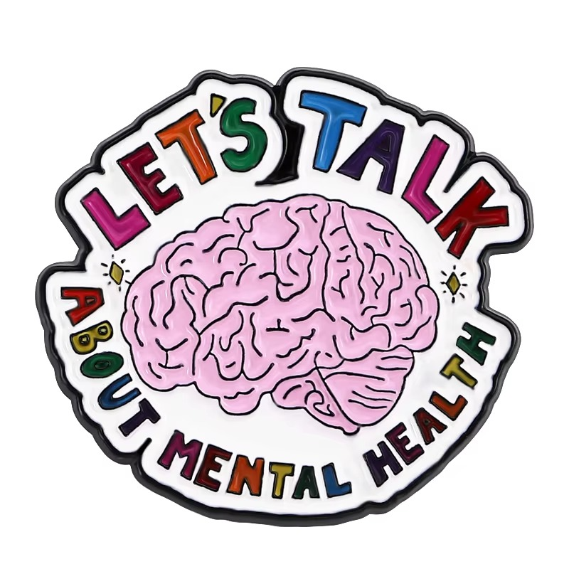Pin Metálico Lets Talk About Mental Health